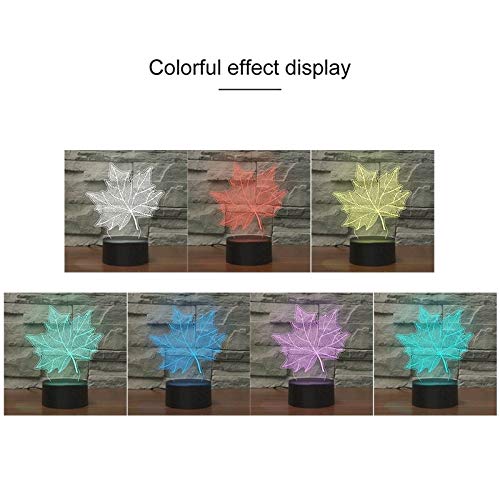 Lampe 3D LED feuille d érable 16 couleurs avec télécommande pour décor de table