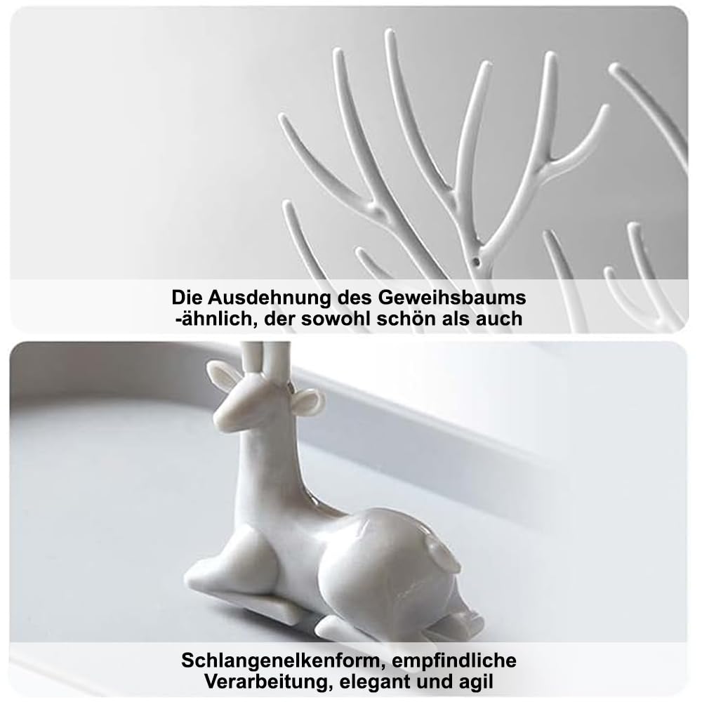 Stojak na biżuterię z porożem, stojak na biżuterię, stojak na biżuterię, stojak na kolczyki, stojak na bransoletki, stojak na biżuterię, do przechowywania kolczyków, łańcuszków, bransoletek i