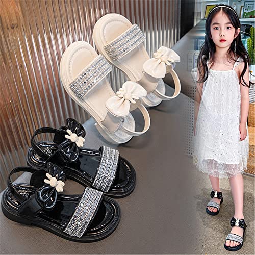 Girl Sandals Shiny Rubber Sole Sandals Summer Open Toe Dress Shoes with Bow Toddler Girls Princess 𝗣a𝐫t𝐲 Shoes4