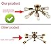CLAXY Ecopower Antique Brass Sputnik Chandelier with 8 Socket Flush Mount Ceiling Light