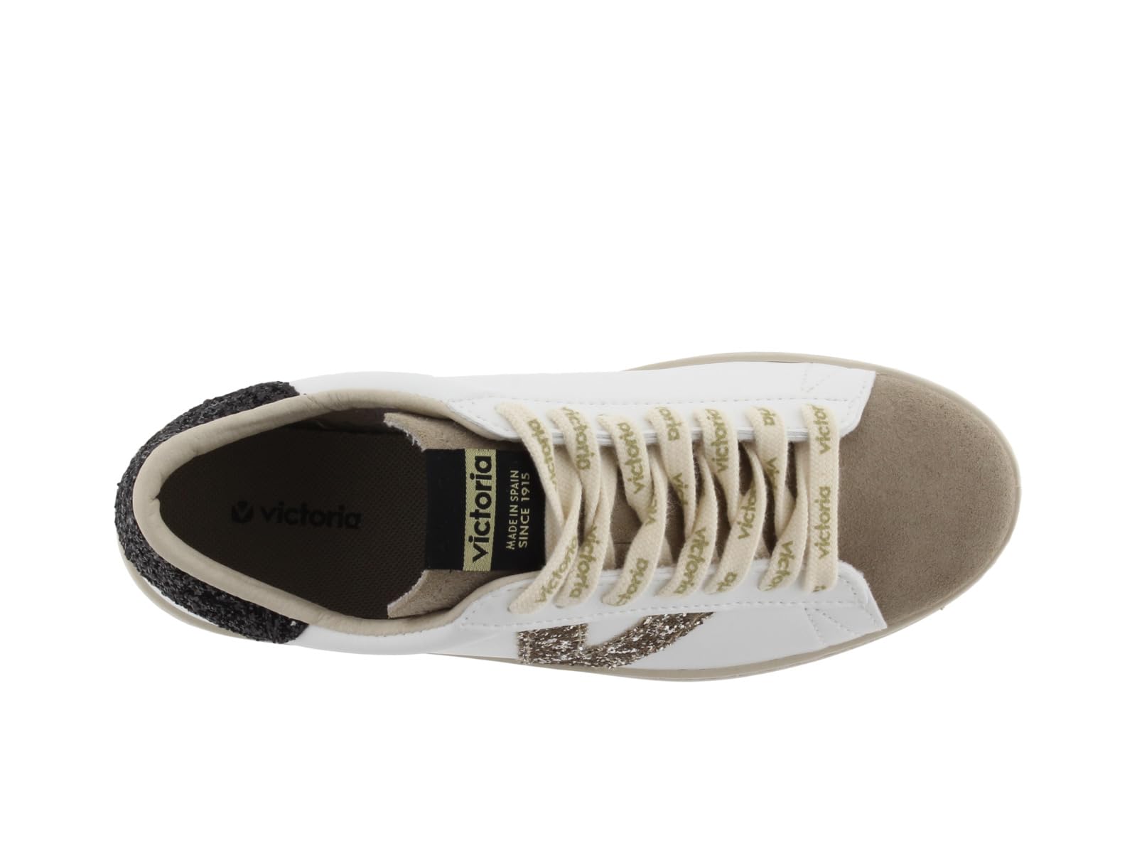 victoria Sneaker Berlin 1126228 | Lederoptik & Glitzer-Einsätze & Veloursleder-Zehe für Damen