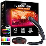 AOC TV Backlight Sync to Screen, Behind TV LED Changing Lighting for 75-85 Inch TVs, RGB LEDs Strip Lights with Sensor for Home Decorations Smart App Control, Movie Game Music & DIY Mode, 18.0FT