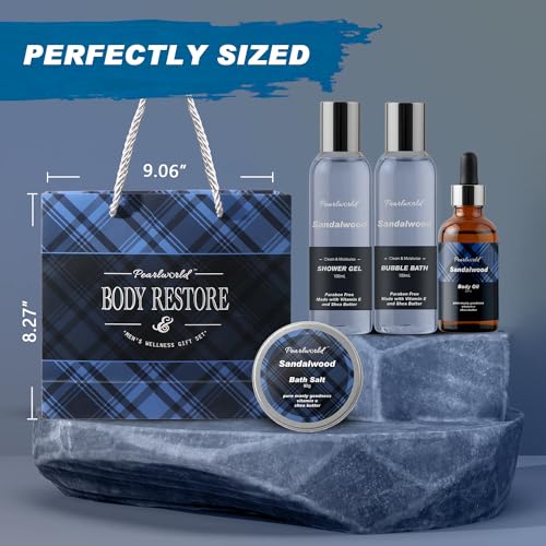 PEARLWORLD Bath Set with Ocean Scented Spa Gifts for Men, Christmas Birthday Self Skin Care Set for Men, Spa Gift Baskets for Him, 12Pcs Men's Spa Kit Gifts for Bath Spa - Image 6