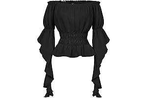 Scarlet Darkness Women's Renaissance Shirt: Embody the Enchanting Spirit of a Pirate Queen