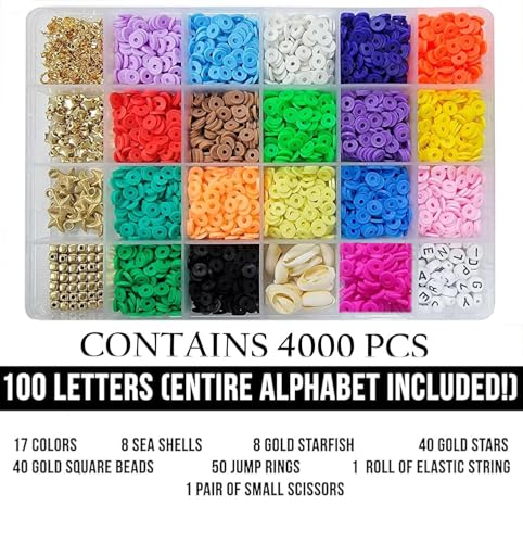 Image of LERUBGA 2800+ Jewellery Making Kit | Bracelet Making Kit with Macaron Clay Beads | Letter Beads, Unicorn Pendants & Crystal Star | DIY Jewelry Craft Kit for Girls