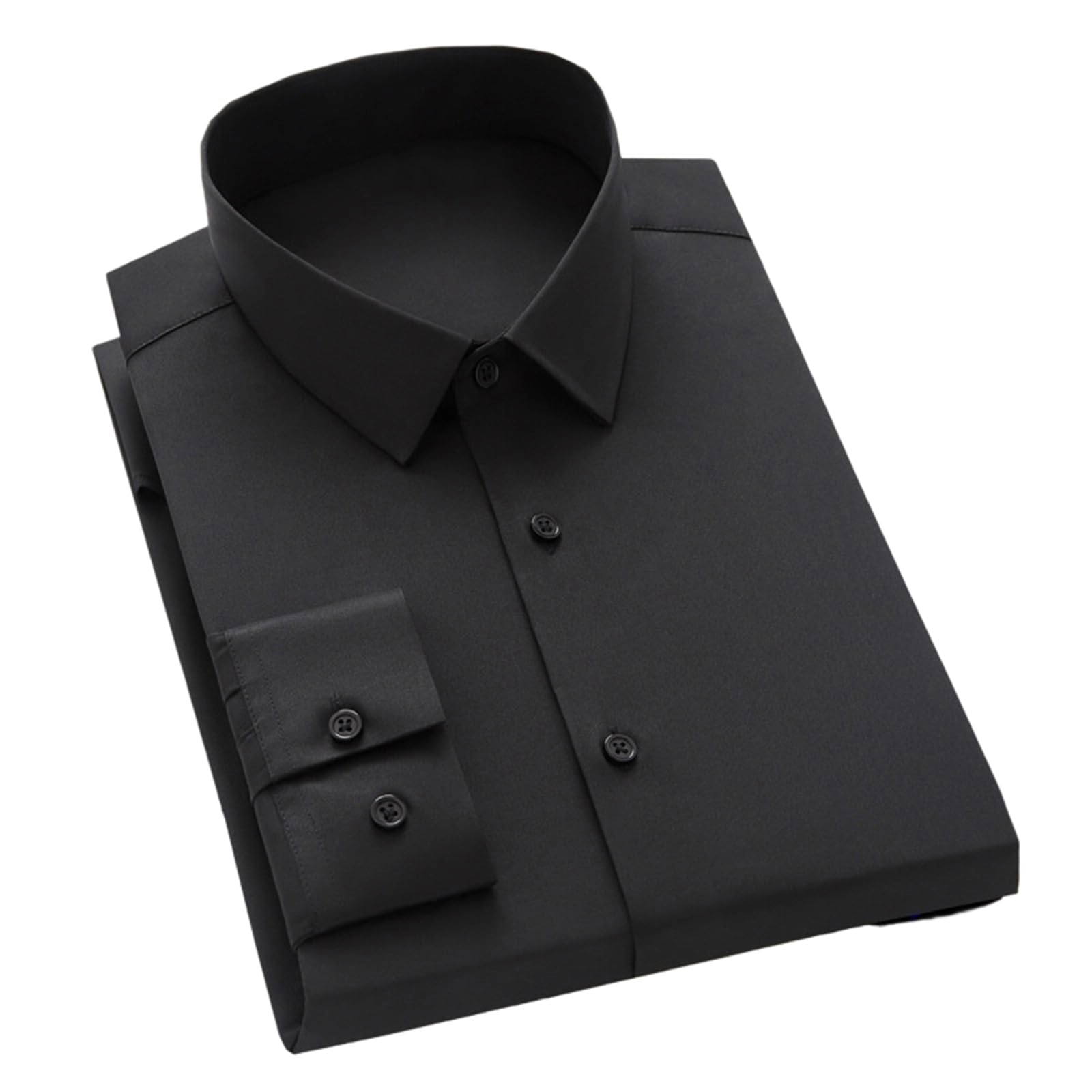 Mens Dress Shirts Long Sleeve Slim Fit Solid Non Iron Business Formal Work Button Down Shirt with Pocket