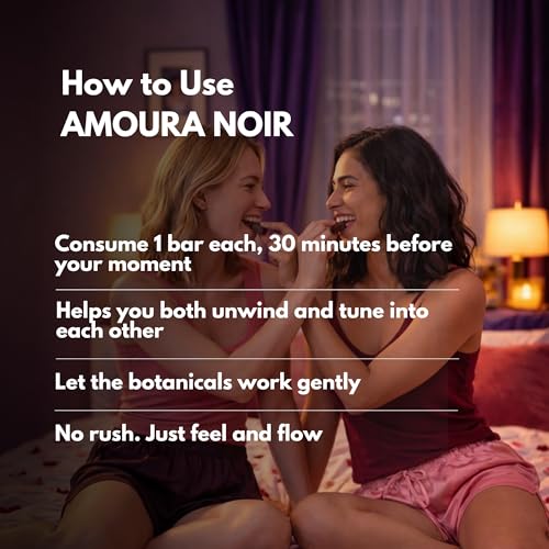 Image of ELOURA Amoura Noir Mood Uplifting Chocolate for Women - 4 Bars, 20g Each | 45% Dark Chocolate & 9 Natural Botanical Blend | Vegan Dairy Free | Mood Enhancing Chocolate | Chocolates Gift Box for Women