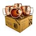 Copper Mugs Moscow Mule(Pack of 4), Solid Copper No Nickel Lining, Hammered Finish