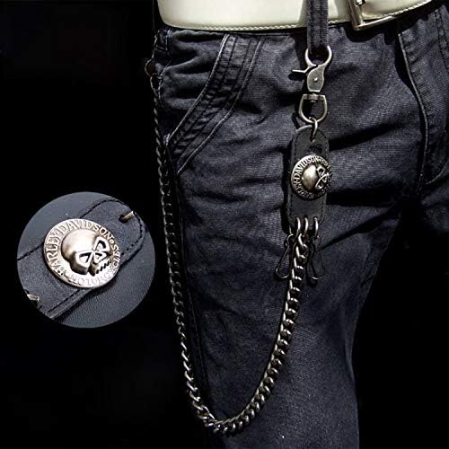 2 Stück Jeanskette Taschenuhrkette - Silberne Hosenkette Für Herren