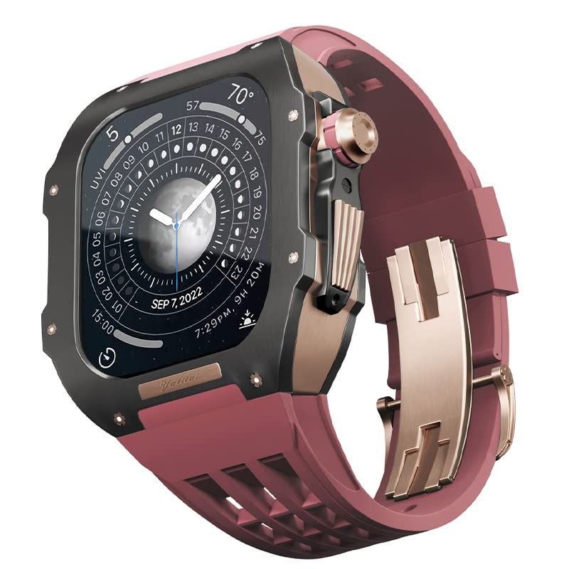 Bracelet montre titane pour Apple Watch 6 5 4 SE 44mm - Kit de rechange et mise à niveau design
