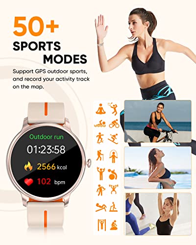 Hystorm Health Smart Watches For Women, 1.43" Amoled Always-On Display Fitness Tracker Smart Watch With Bluetooth Call, 8 Health Apps Blood Glucose Hrv Monitor Waterproof Smartwatch For Android Ios #TOP5