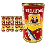 THREE LADY COOKS Canned Sardines in Tomato Sauce, 5.47 oz (Pack of 10), Wild Caught Sardines, Ready-to-Eat Thai Canned Seafood