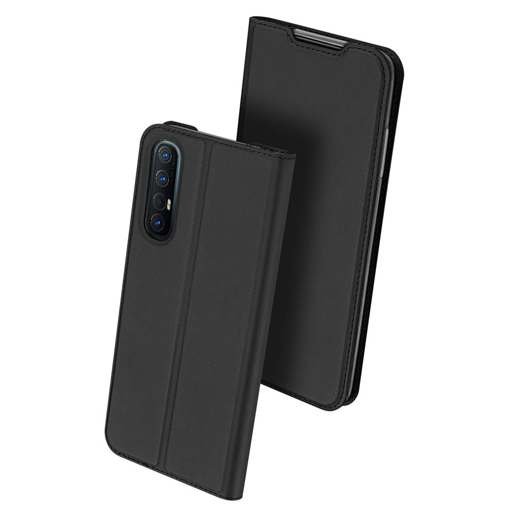 Étui Portefeuille HualuBro Pour OPPO Find X2 Neo – Cuir Synthétique Rétro, 3 Emplacements Carte, Fermeture Magnétique, Noir
