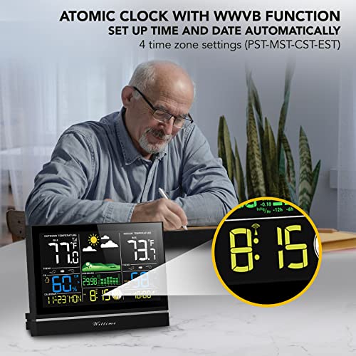 Wittime 2076B Weather Station with Atomic Clock Wireless Indoor Outdoor
