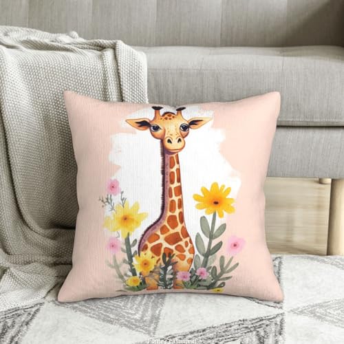 Housse de coussin velours côtelé girafe pour protéger et décorer le lit - 2