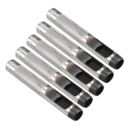 uxcell Round Steel Leather Craft Hollow Hole Punch 10mm for Leather Belt Watch Band Gasket 5pcs