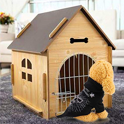 Dream-cool Halloween Black Horror Style Pet Puppy Dog Cat Clothes Black Bone Dress Up Pet Coat Hoodie para Halloween Party Dress Up Accesorios Dependable