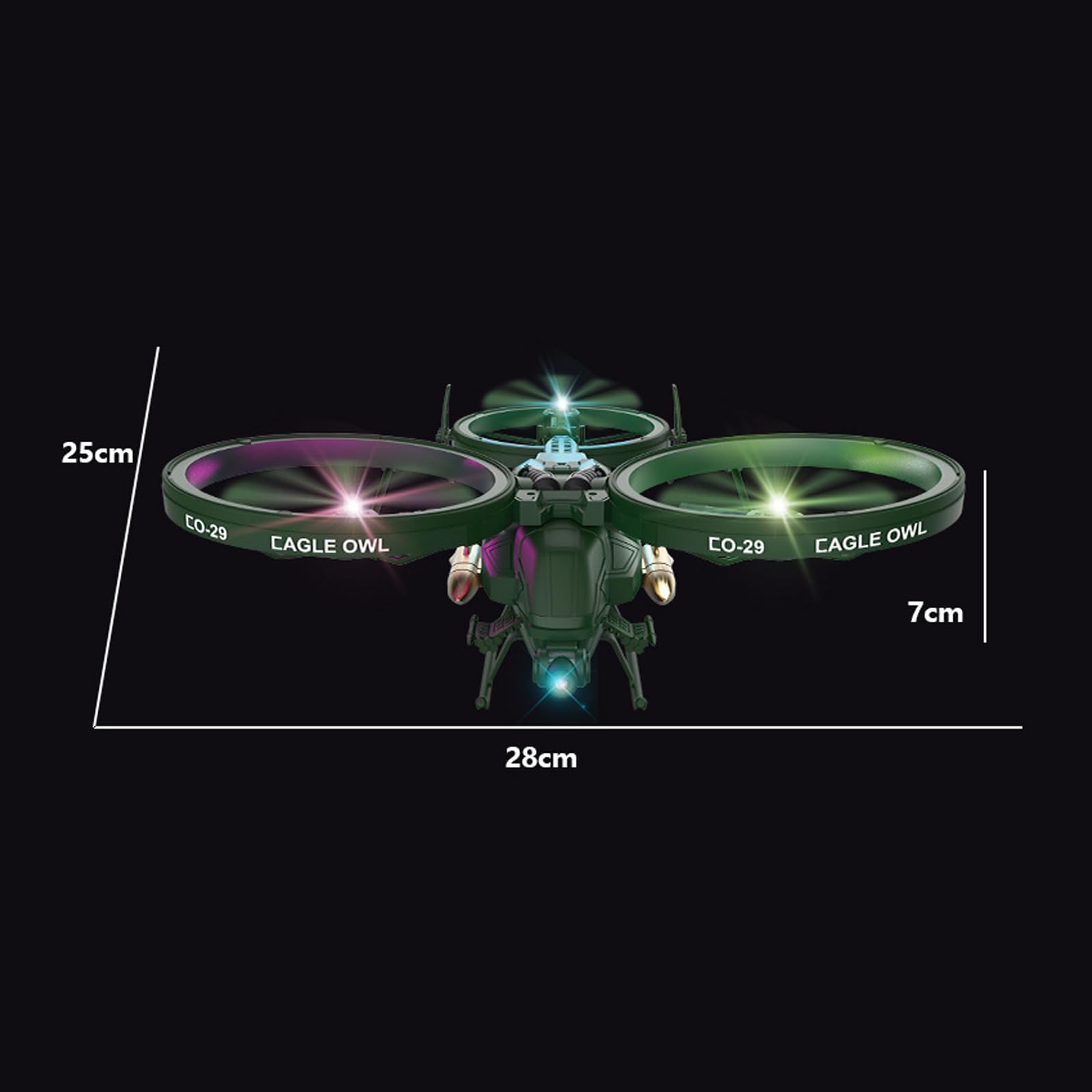 Goolsky Mini Drone con 480P Cámara para Adultos y Niños, 2,4 GHz RC Cuadricóptero con Despegue, Aterrizaje con un Clic/Estabilización de Giroscopio/Orientación Automática/Volteo/Luces LED