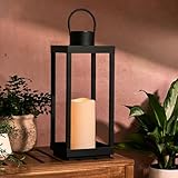 LampLust Solar Lantern Decorative Front Porch Decor, 18 Inch Solar Lanterns Outdoor Waterproof, Modern Home Decor Porch Decorations Outdoor, Candle Lantern for Farmhouse Patio