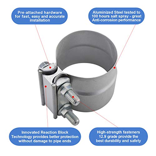 ROADFORMER 3\" Lap Joint Exhaust Band Clamp Preformed Aluminized Steel