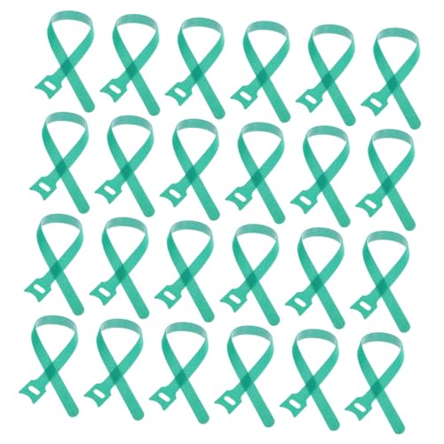 100 unidades de cintas reutilizables con gancho y lazo para cables, organizadores autoadhesivos verdes para electrónica y electrodomésticos, resistentes para escritorio y cocina miniatura 1