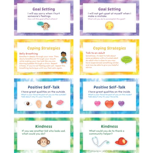 Image of Really Good Stuff Social-Emotional Learning Conversation Cards for Home | Set of 18, Ages 5+, Kindergarten+, Help Kids Learn & Discuss Feelings-Activities to Express Emotions