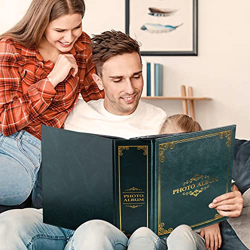 Lanpn Traditional Photo Album 4X6 600 Pockets, Large Capacity Classic Vintage Pictures Albums Holds 600 Vertical Horizontal 4X6 Pictures Green #TOP4