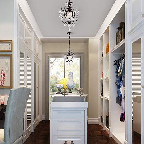 Bronze Chandelier Crystals Chandeliers Small Vintage Chandelier 1 Light Antique Chandelier Light Fixtures For Bathroom Living Room Dining Room Kitchen Island #TOP6