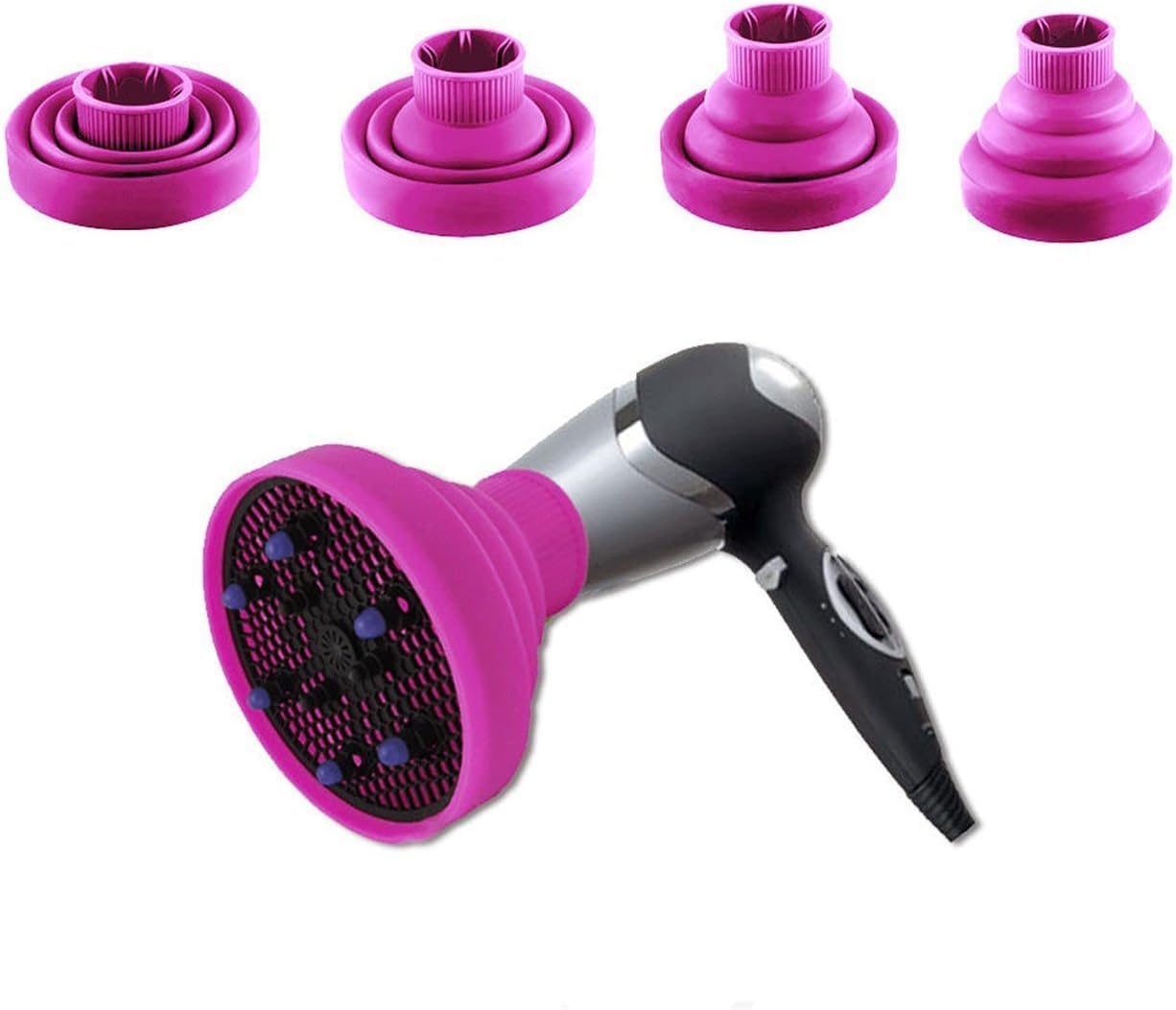 SQUADO - Diffusore Universale Pieghevole In Silicone Da Viaggio Per Phon Asciugacapelli