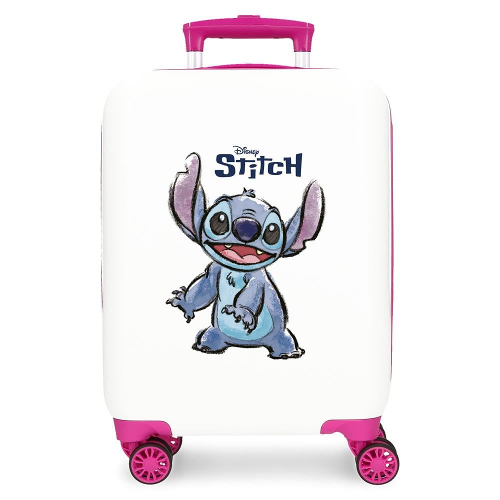 Joumma Disney Adorable Stitch Maleta de Cabina Blanco 33x50x20 cms Rígido 2 kgs Cierre de combinación Lateral ABS 2 kgs 33L Equipaje de Mano