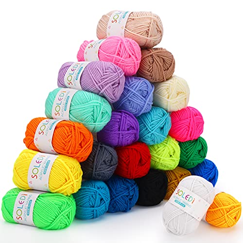 SOLEDI Gomitolo Lana per Uncinetto 960g [ 40g/80m...