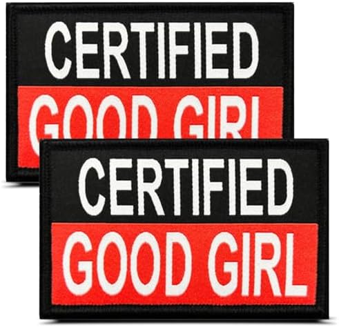 2 PCS Girl Certified Patches for Dog Harness Doggie Vest- Hook and Loop Funny Good Patch for Biker Clothing- Embroidered Trendy Sew on Decor Emblem for Vest Harness Clothes School Bag image 4