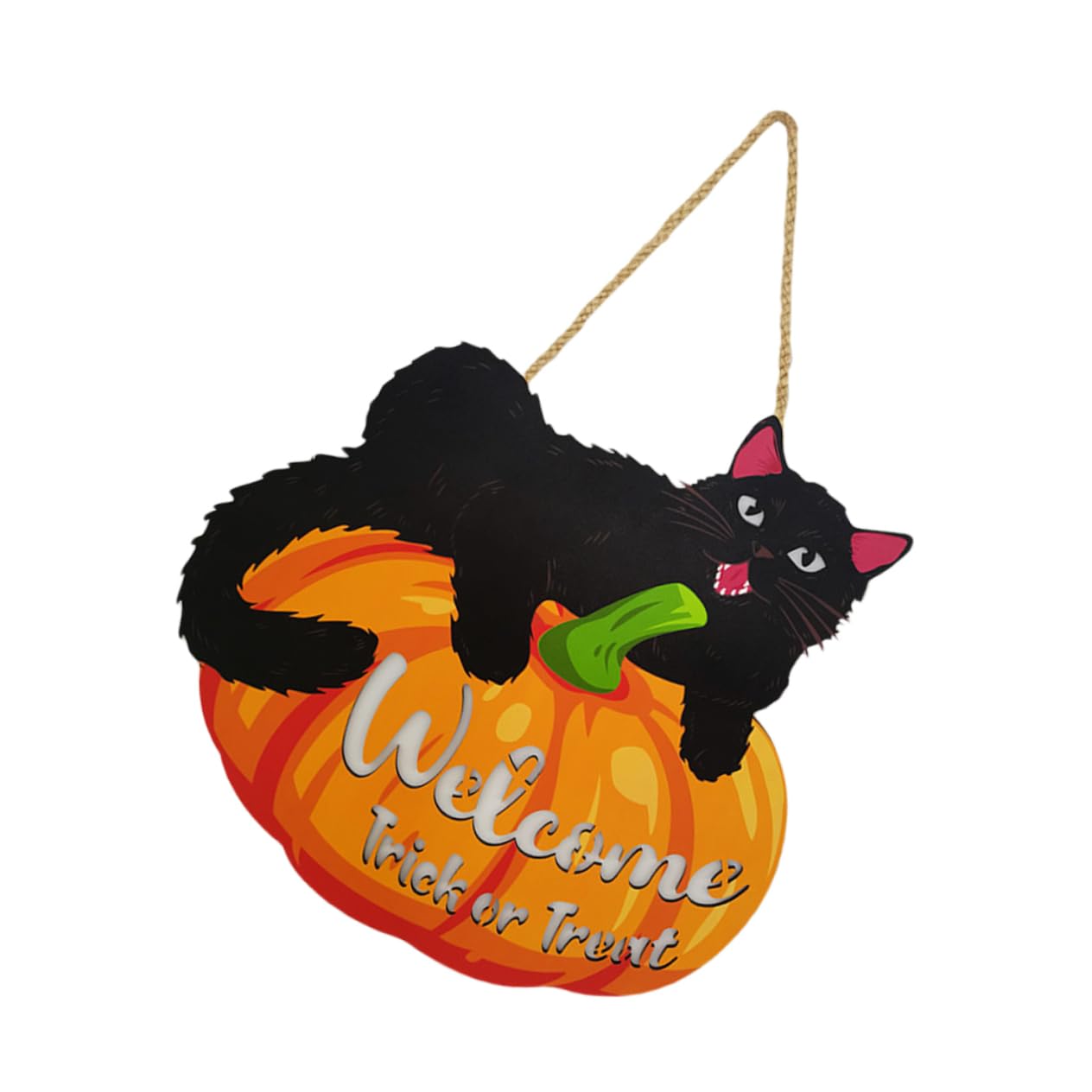 Señal de puerta de bienvenida de calabaza Cabilock: alegra tu hogar este Halloween