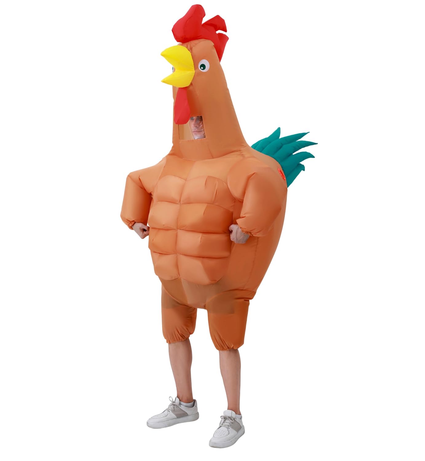 RHYTHMARTS Disfraz Inflable de Pollo para Adulto - Disfraz de Gallo Hinchable