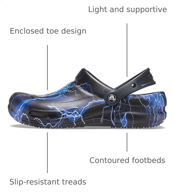 Image of Crocs Unisex-Adult Bistro Graphic Clogs, Slip Resistant Work Shoes