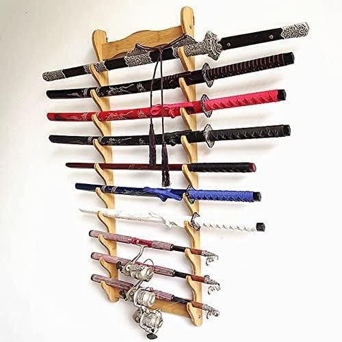 OYYMTE Cues Wall Mounted Pool Cue Holder Fish Rod Organiser Billiard Table Accessory For Room Or Wardrobe(10)