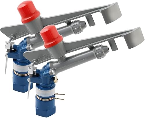Pistola de riego ajustable de 360 grados, 2 unidades, pistola de riego industrial a gran escala, rociador de impacto para granjas, huertos, jardines
