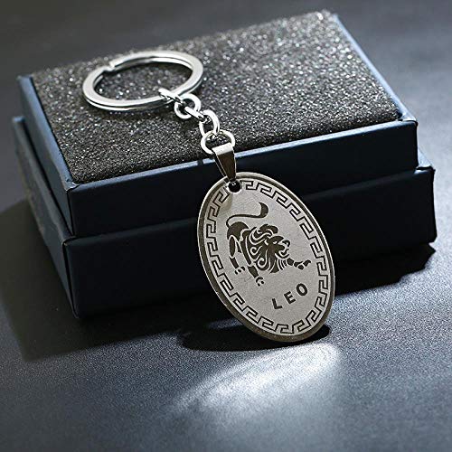 Preisvergleich Produktbild Schlüsselring, Metallanhänger, jährlich Bester Stil, einfaches, 12 Konstellationen Edelstahl Schlüsselring, Leo.