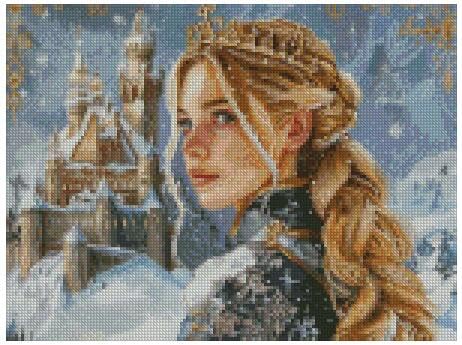 Kit broderie point de croix compté motif portrait en coton 14 CT