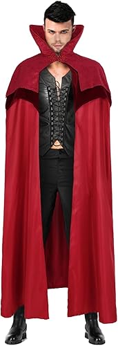 Capa renacentista victoriana, capa medieval de bruja, vampiro, unisex, cuello alto, capa gótica, disfraz de Halloween