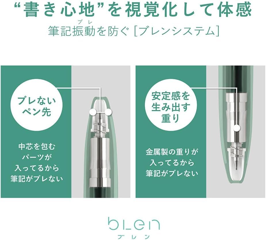 Amazon | ゼブラ 油性ボールペン ブレン 0.5mm 黒インク 透明軸 3本 P