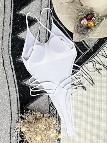Women Sexy Thong Bikini Bandage Backless One Piece Swimsuit Cut Out Beach Bathing Suit Swimwear4