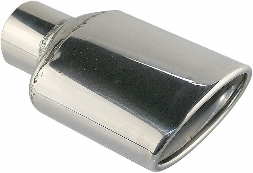 Miniatura 5 de 1 unid 2.5 pulgadas tubo de escape punta AMG estilo oval puntas de escape acero inoxidable para Mercedes Benz 4.7 "salida 7.3" longitud total