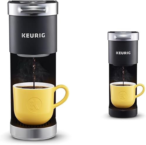 Keurig K-Mini Plus - Cafetera de cápsulas K-Cup de una sola porción, color negro y cafetera K-Mini de una sola porción, color negro