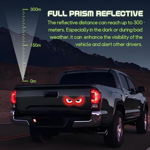 Image of Car High Intensity Reflective Eyes Stickers Side Marker Bumper Fender Safety Warning Sticker Universal Strong Reflective Warning Scratches Protector Sticker for Car Night Visibility 2 Psc (Red)
