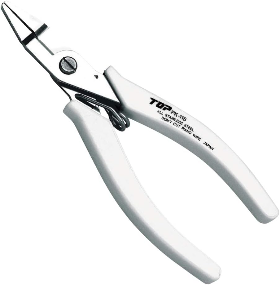 TOP Flat Nose Cutting Pliers Heavy Duty Japanese Stainless Steel, Spring Loaded Precision Pliers with Wire Cutter 5", Pliers and Nipper Tool, Made in JAPAN