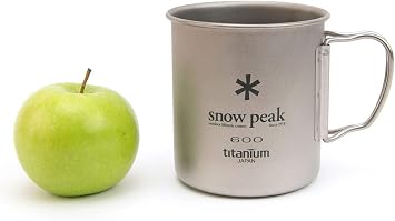 Snow Peak Ti-Single 600 Mug, MG-044R, Japanese Titanium, Made in Japan, Ultralight for Camping and Backpacking, Lifetime Product Guarantee