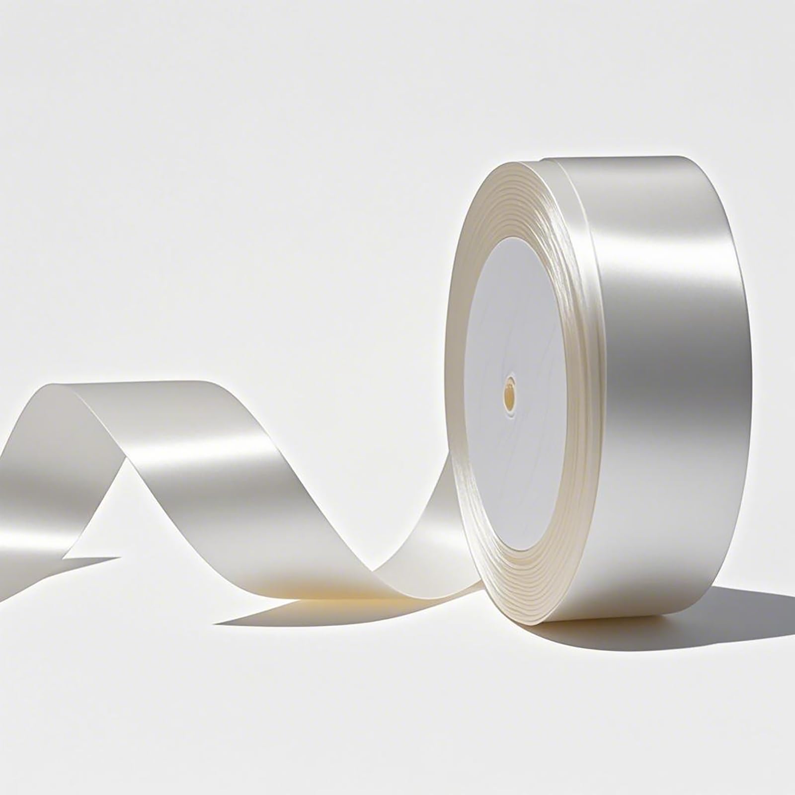 Photo 1 of 1 Inch Satin Ribbon 25 Yards White Color - for Gift Wrapping, Pre-Made Bows, and Decorative Purposes; Satin Ribbon for Presents, Wedding Decor, Holiday Gifts, and DIY Projects