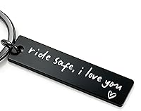 Ride Safe I Love You Engraved Keychain - Durable Stainless Steel Safety Reminder Gift for Bikers, Boyfriend, Husband, Wife