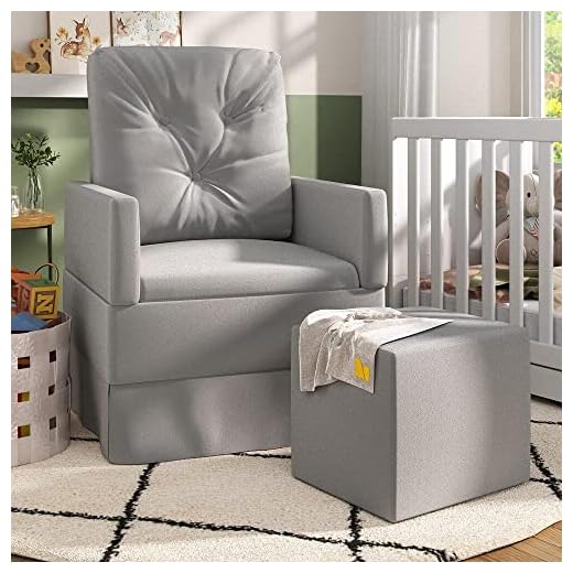 Poltrona de Amamentação com Balanço e Puff Multimóveis Ex4002 Cinza